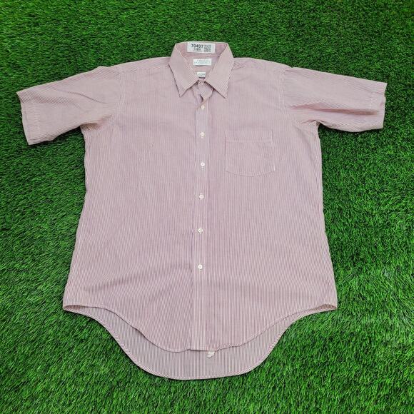 Vintage 80s Poplin Stripes Hippie Shirt Large 23x32 White - Picture 1 of 11